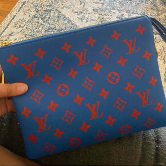 Louis Vuitton Vibrant Blue and Red Monogram Pouch - Picture 1 of 8